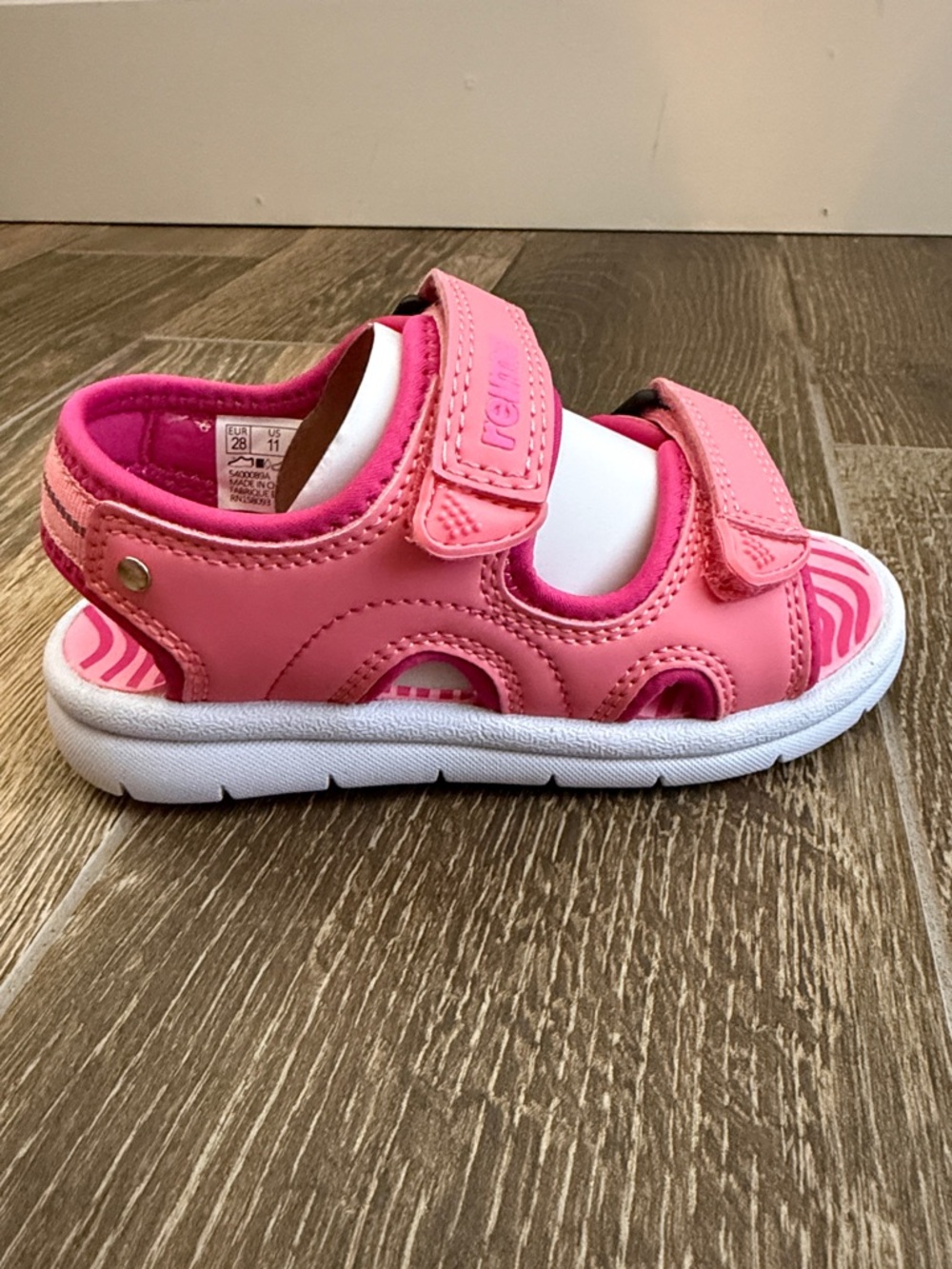 Reima Girls’ Bungee Sunset Pink Velcro Sandals—11 - Picture 7 of 15